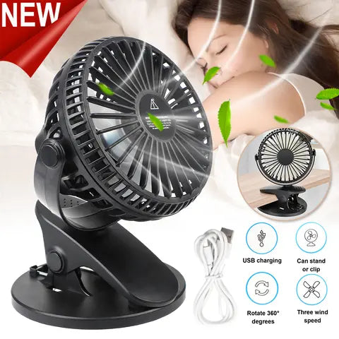 Ventilateur Bureau USB Silencieux 3 Vitesses Compact Télétravail Été